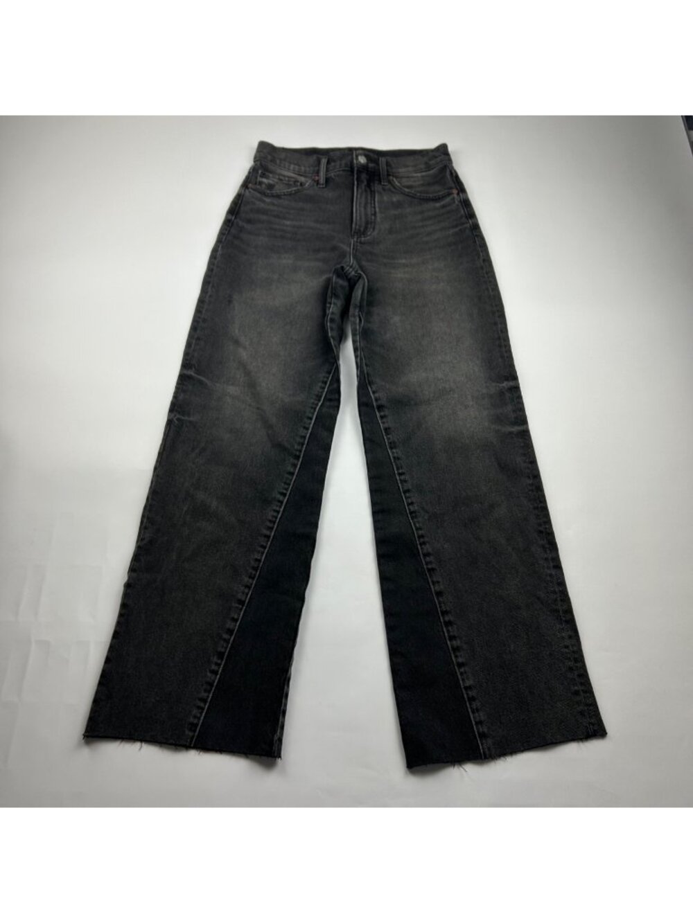 SHORT Express Washed Black Denim High Rise Wide Leg Jeans 4S